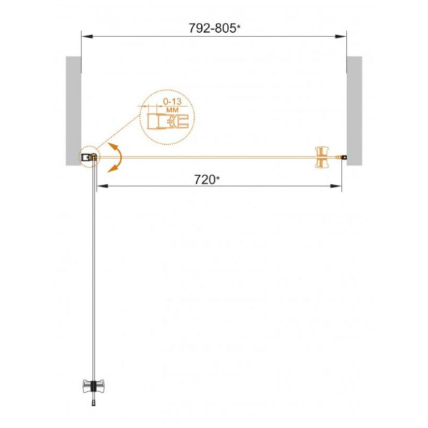 Душевая дверь Cezares Eco 80x190 стекло прозрачное (ECO-B-1-80-C-Cr)