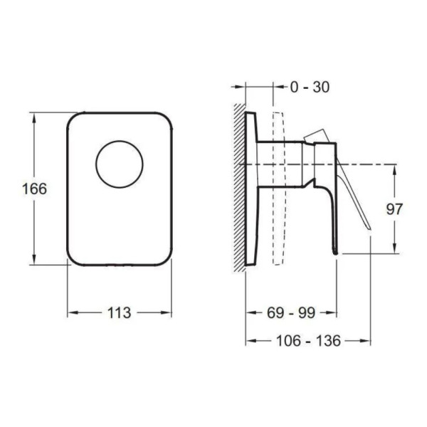 Смеситель для душа Jacob Delafon Aleo+ хром (E98706-CP)