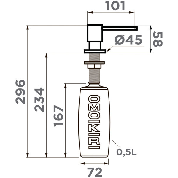 Дозатор для мойки Omoikiri OM-03-LG светлое золото (4995042)