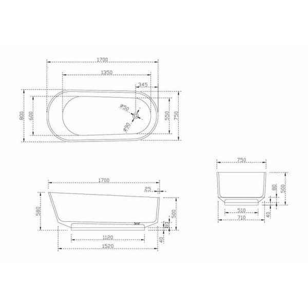 Ванна из полиэфирной смолы Abber Kristall 170x80x58 красная (AT9706Rubin)