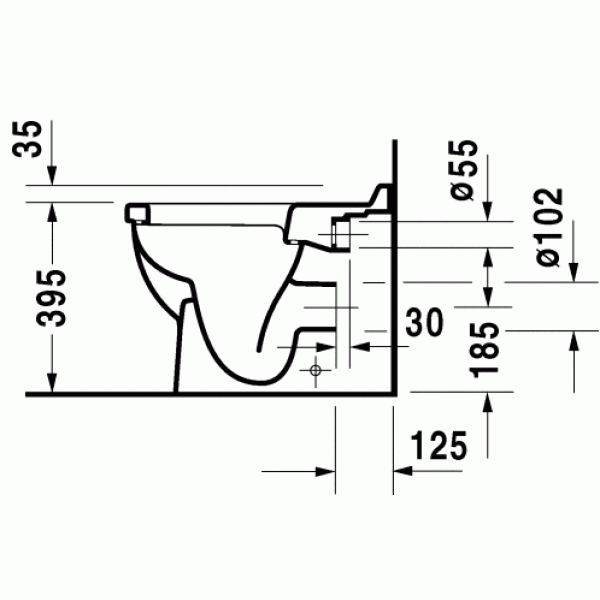 Унитаз напольный Duravit Starck 3 560х370х430 (0124090000)