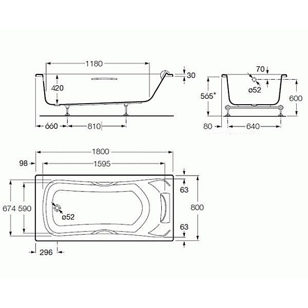 Ванна акриловая Roca Becool 180х80 с ручками, подголовником и ножками (248015001) Ванна акриловая Roca Becool 180х80 с ручками, подголовником и ножками (248015001)