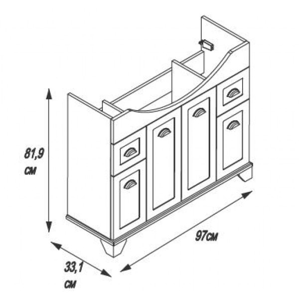 Тумба напольная Aquaton Шарм 970x819x331 белый (1.A224.1.01S.MPO.0)