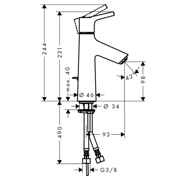 Смеситель для раковины Hansgrohe Talis S (72020000) Смеситель для раковины Hansgrohe Talis S (72020000)