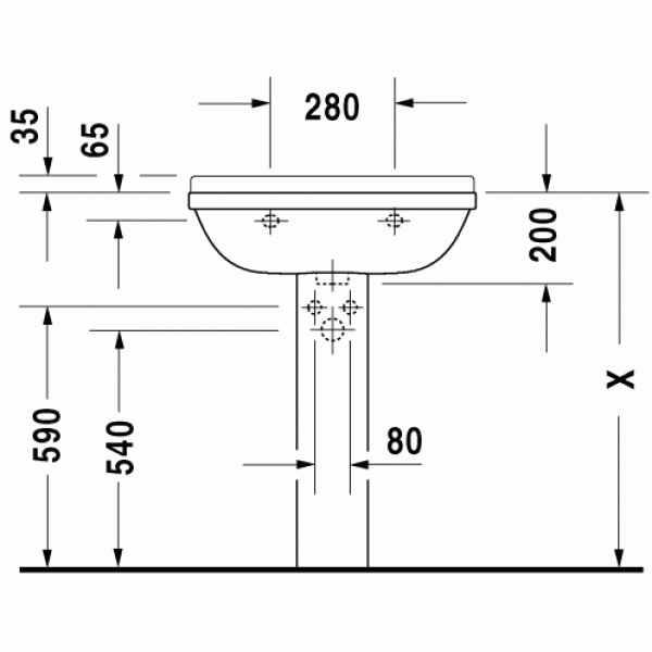 Пьедестал для раковины Duravit Starck 3 150х210 (0865160000)