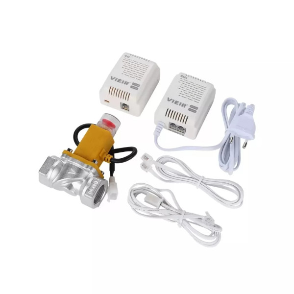 Комплект автоматического контроля загазованности (СН4/CO) 1" Vieir (сигнализатор + соленоидный клапан) (VRQ27/3-25)