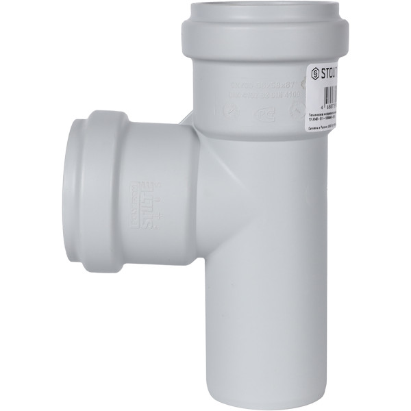 Тройник 58x58x87 Stout (PP, серый) (SKB-0016-585887)