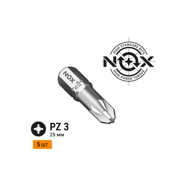 Бита Nox Pz3-25 C6,3, 5 шт бокс COREBIT (330325-5B) Бита Nox Pz3-25 C6,3, 5 шт бокс COREBIT (330325-5B)