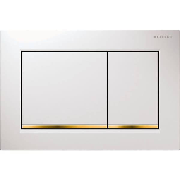 Клавиша смывная Geberit Omega 30 белая, позолота (115.080.KK.1) Клавиша смывная Geberit Omega 30 белая, позолота (115.080.KK.1)