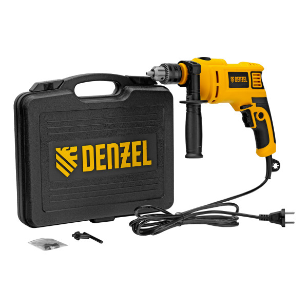 Дрель ударная Denzel ID-750, 750 Вт, 0-3000 об/мин, 48000 уд/мин (26307)
