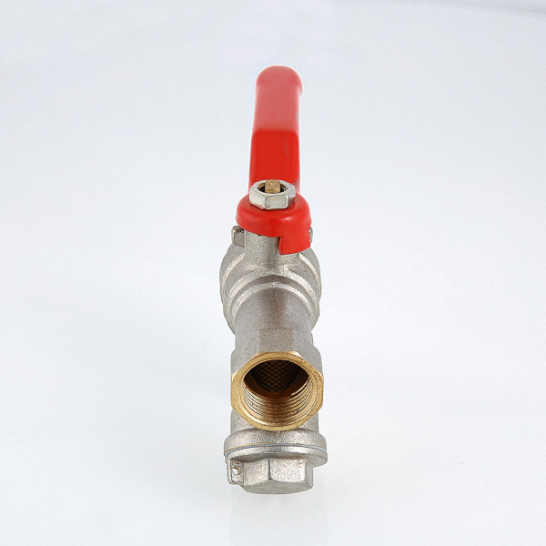 Кран 1/2" ВВ шаровый со встроенным фильтром Valtec Combi (красная ручка) VT.292.N.04