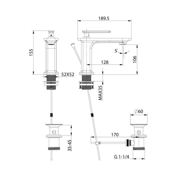 Смеситель для раковины Lemark Mista (LM6406WG)