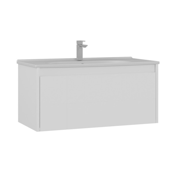 Тумба подвесная Orka Likya 1000x500x460 с раковиной белый матовый (5002490)