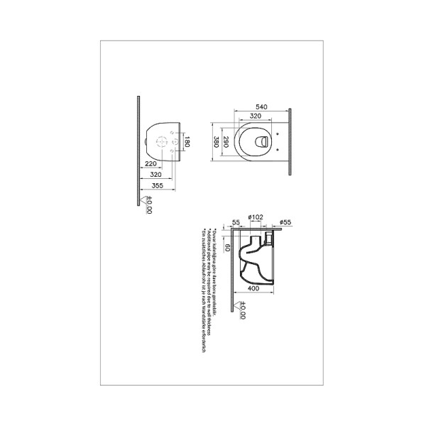 Унитаз подвесной Vitra Liquid подвесной без сиденья (7321B403-0075)