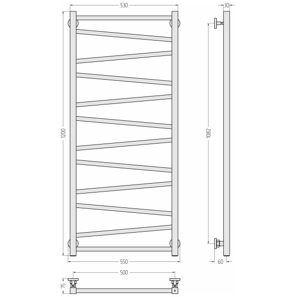 Полотенцесушитель водяной Сунержа Сирокко 1200x500 матовый черный (31-0253-1250) Полотенцесушитель водяной Сунержа Сирокко 1200x500 матовый черный (31-0253-1250)