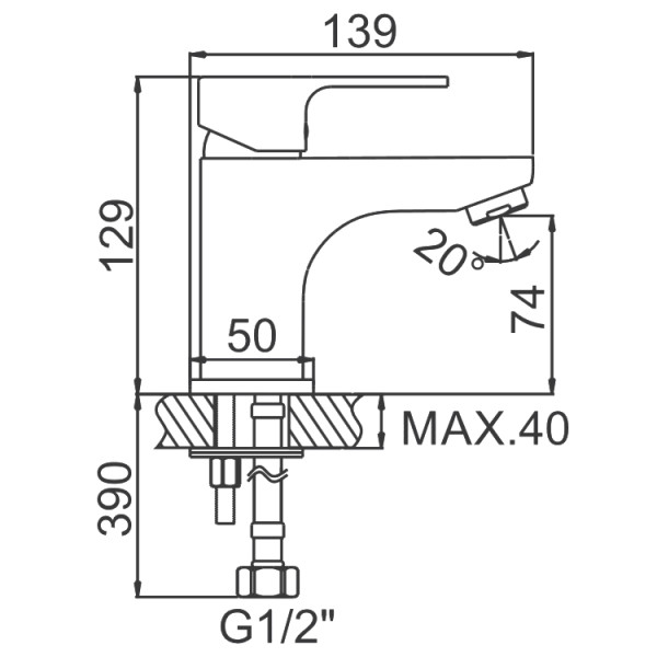 Смеситель для раковины Ledeme хром (L1003)