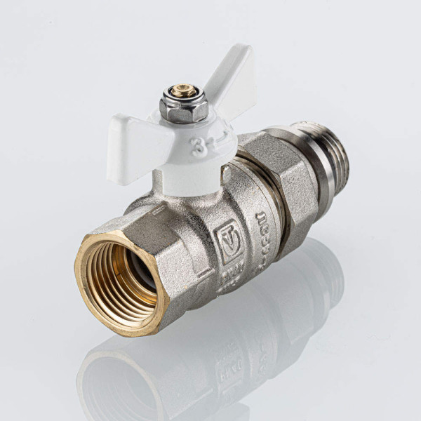 Кран 3/4" шаровый со сгоном Valtec Base-ГОСТ (белая бабочка, o-ring) VT.227S.NRW.05