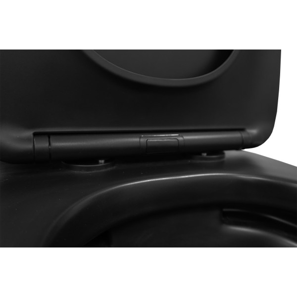 Унитаз напольный Azario Black Queen с сиденьем с микролифтом черный (AZ-8380)