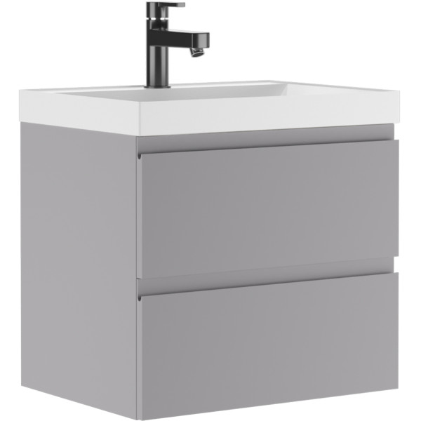 Тумба подвесная под умывальник Classica 60 Graffo светло-серый матовый В2 Домино (DGr2407T)