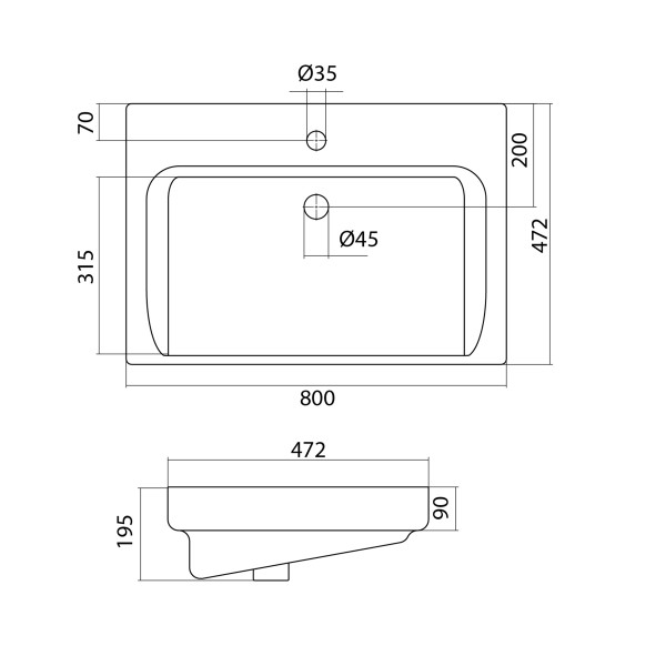 Раковина встраиваемая Santek Тигода 80 (1WH302084)