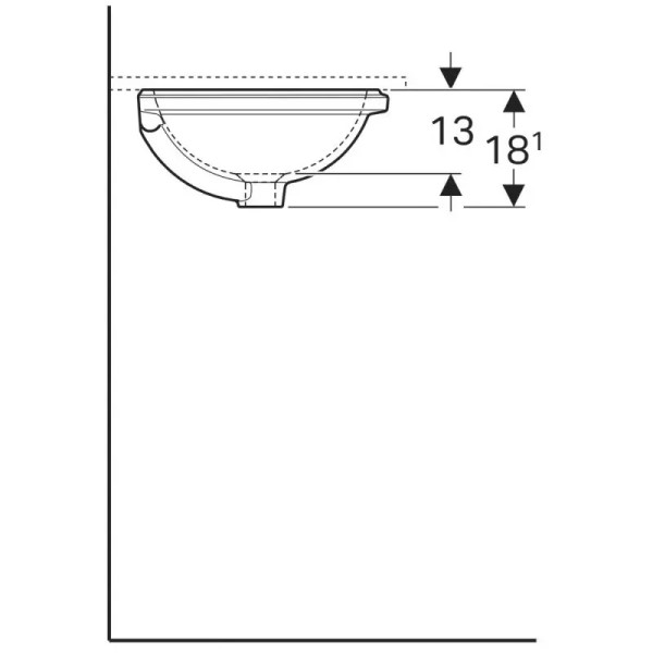 Раковина встраиваемая Geberit VariForm 33x30 без отверстием под смеситель, без отверстием перелива, белая (500.746.01.2)