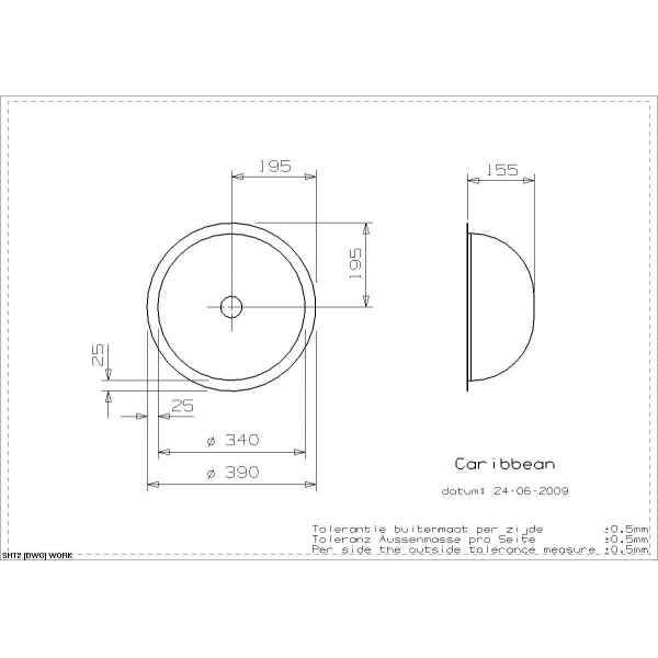 Мойка для кухни врезная Reginox Caribbean диаметр 390 Мойка для кухни врезная Reginox Caribbean диаметр 390