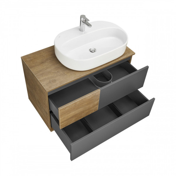 Тумба подвесная Aquaton Терра 850x454x522 дуб кантри, антрацит (1.A247.2.01T.EKA.0)