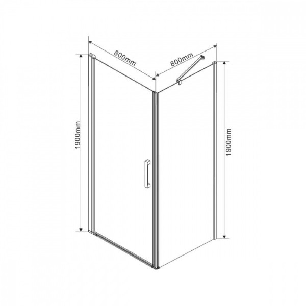 Душевой уголок Vincea Orta 800х800х1900 стекло шиншилла, профиль хром (VSR-1O8080CH-R)