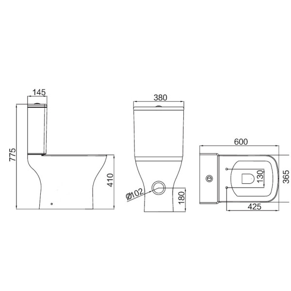 Унитаз напольный Iris безободковый сиденьем микролифт 600x380x 775 (AZ-8353)