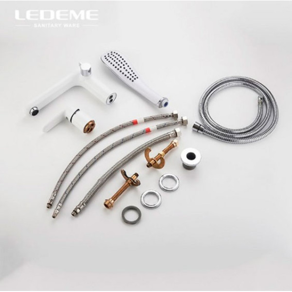 Смеситель для ванны и душа Ledeme с душевым гарнитуром (L1153W) Смеситель для ванны и душа Ledeme с душевым гарнитуром (L1153W)