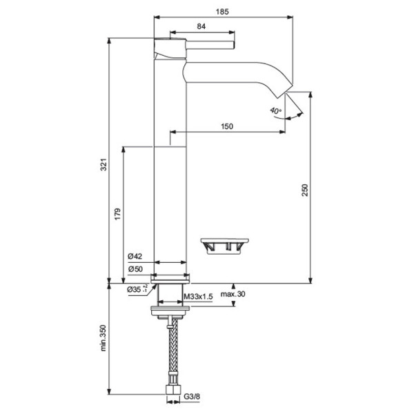 Смеситель для раковины Ideal Standard Ceraline хром (BC269AA)