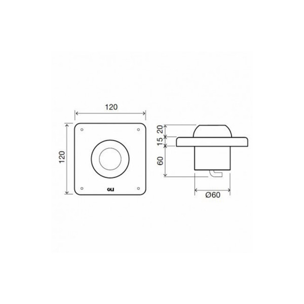 Клавиша смывная Oli хром (605201)