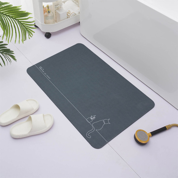 Коврик для ванной Melodia QUADRO диатомитовый 50х80 серый (MK207)