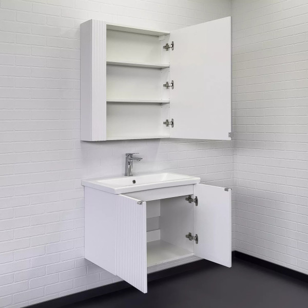 Тумба подвесная с раковиной Comforty Лима 700x450x550 белый матовый (00-00001284)