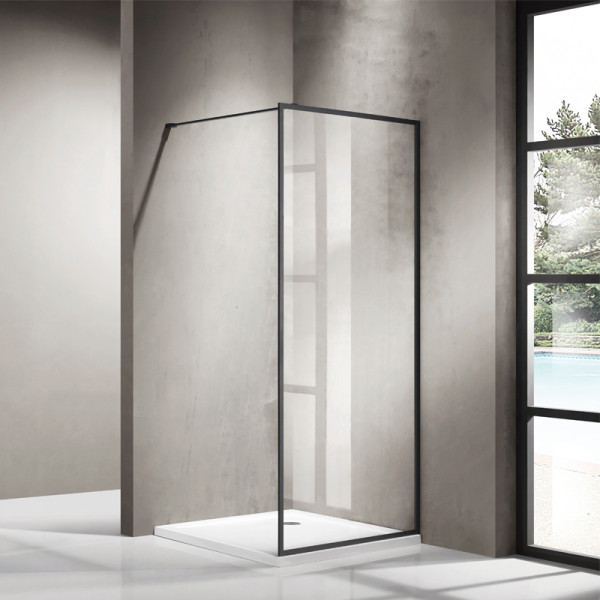 Душевое ограждение Azario Richmond 90x200 стекло прозрачное, профиль черный (AZ-NAG 6310 90 Black)