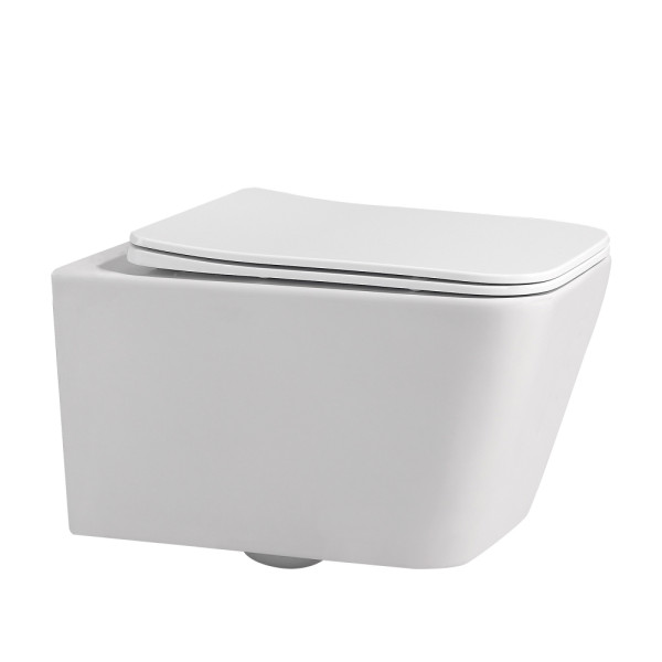 Унитаз Abber Rechteck подвесной белый матовый, безободковый (AC1201MW) Унитаз Abber Rechteck подвесной белый матовый, безободковый (AC1201MW)