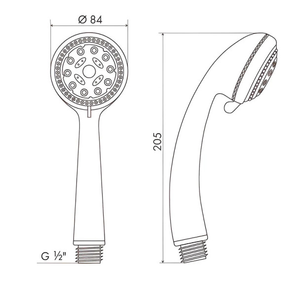 Лейка душевая Melodia 3 функции, d85мм (MKP20565BL)