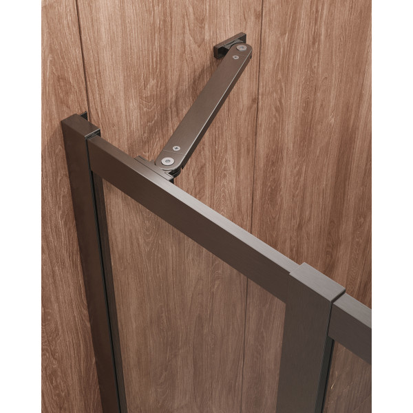 Душевой уголок Cezares Molveno 110x90x195 стекло прозрачное, профиль оружейная сталь (MOLVENO-RH-2-110/90-C-GM-IV)