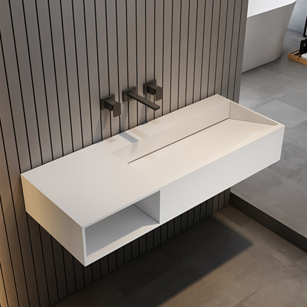 Тумба-раковина подвесная Abber Stein 200x1200x460 белая матовая (AS2640-1.2 L)