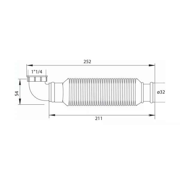 Сифон 32x1 1/4" "Senzo" без выпуска соединение PUSH-FIT Wirquin (30719168)