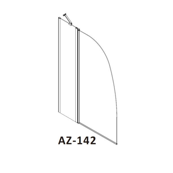 Душевая шторка для ванны Azario Boston 100x140 стекло прозрачное, профиль хром (AZ-142)