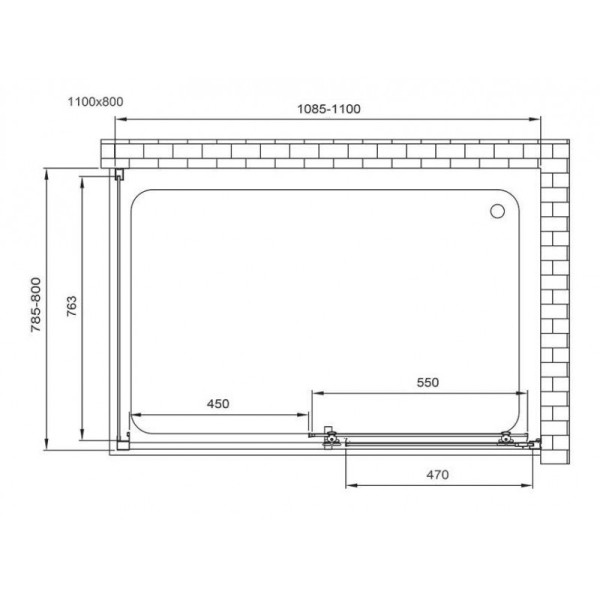 Душевой уголок Vincea Alpha VSR-3AL 1100х800x1900 стекло текстурное, профиль хром (VSR-3AL8011MT)