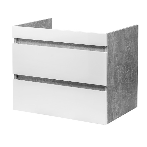 Тумба подвесная Aquanika Base 785x430x525 бетон/белый (AQB784352RU114)
