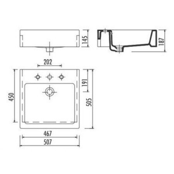 Раковина мебельная Creavit Trend 50,7x50,5 белая (TP250-00CB00E-0000)