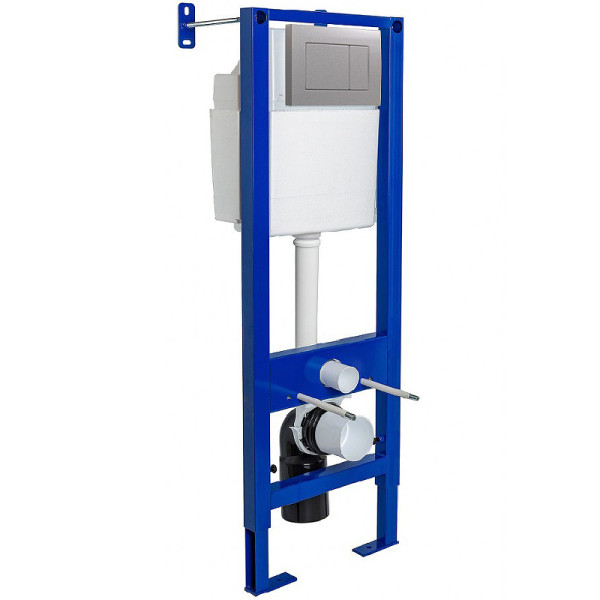 Инсталляция для подвесного унитаза Berges АТОМ 410 с клавишей (040346) матовый хром