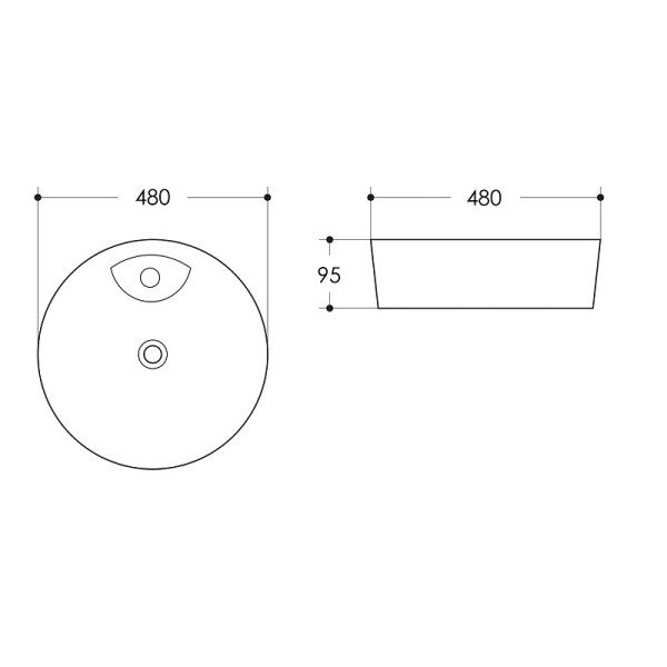 Раковина накладная Azario 48x48x9,5 белая глянцевая (AZ-3202)