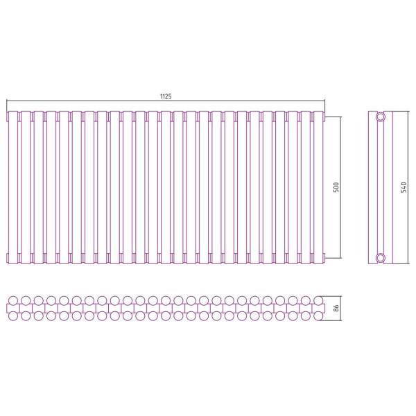 Дизайн-радиатор Сунержа Эстет-11 500*1125 25 секций белый (12-0302-5025)