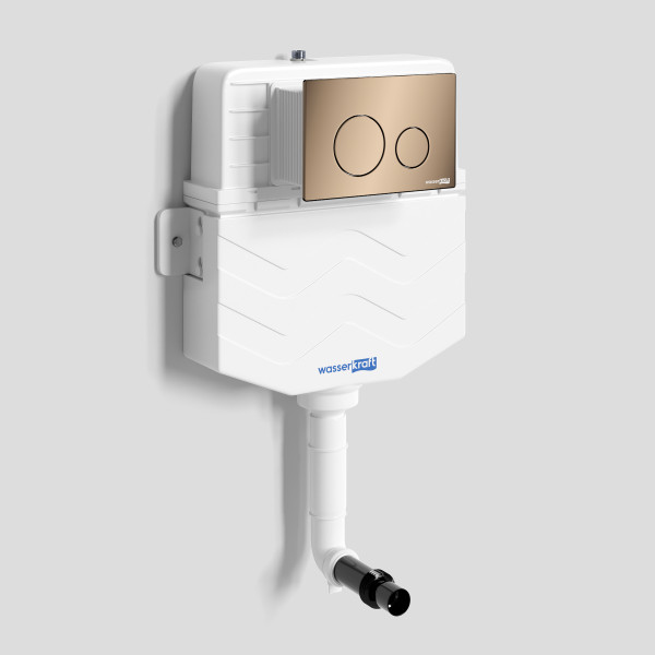 Бачок для инсталляции WasserKRAFT Aller с клавишей смыва золото розовое (10TLT.031.ME.RG02)