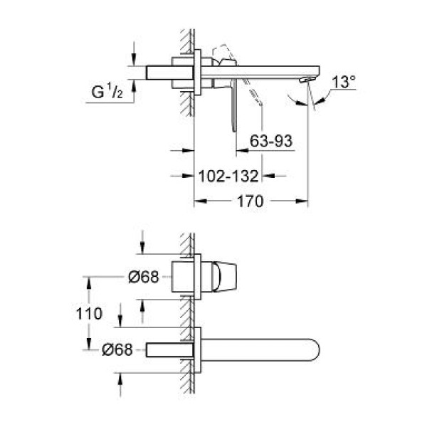 Смеситель для раковины Grohe Eurosmart Cosmopolitan (19381000)
