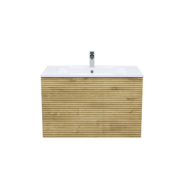 Тумба с умывальником подвесная Iddis Bild 80x45,2 дуб светлый (BIL80V0i95K)